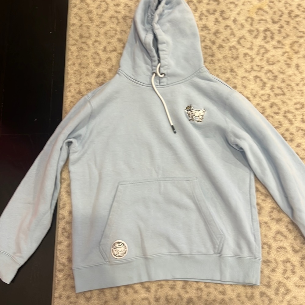 Light blue goat hoodie kids medium